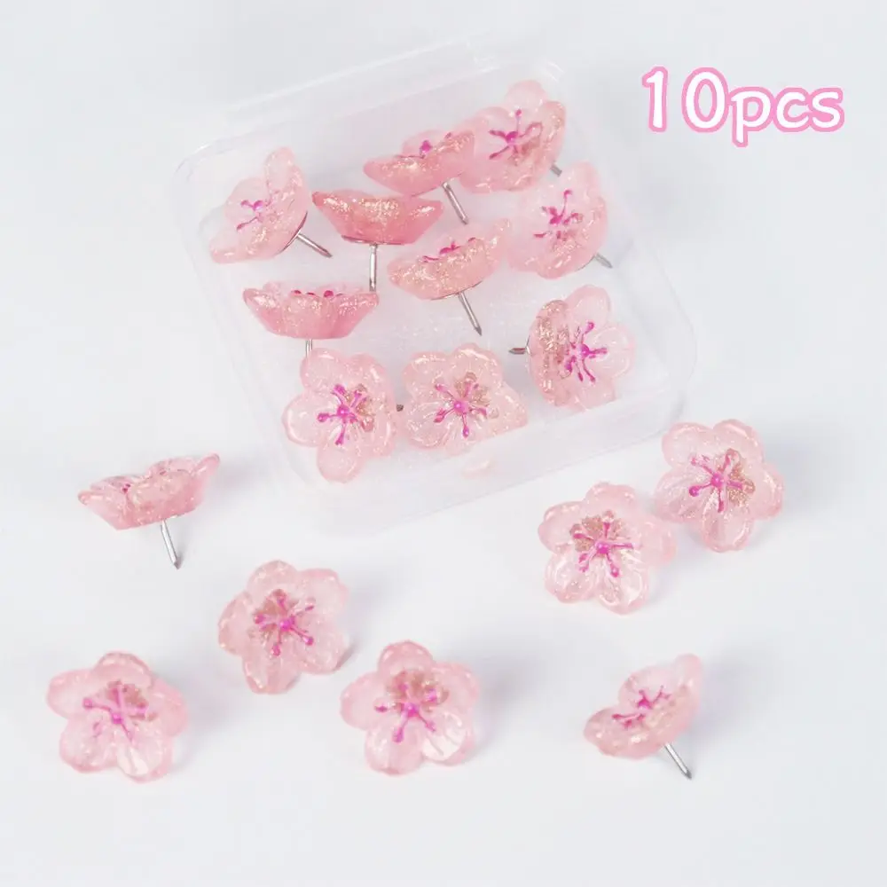 10/20/30Pcs 홈 인테리어 크리 에이 티브 사쿠라 푸시핀 DIY 3D 보드 푸시 핀 귀여운 재사용 가능한 장식 스터드 사진 벽 장식