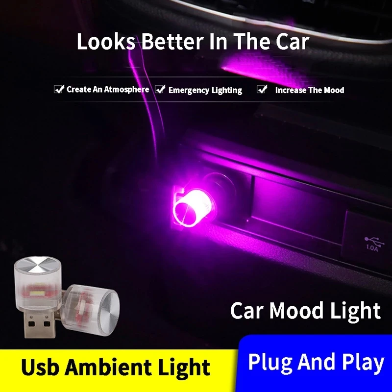 Led Car Ambient Light USB Cigarette Lighter Auto Interior Atmosphere Lights  Emergency Lighting Holiday Party Decorative Lamp - AliExpress