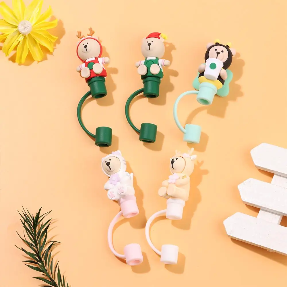1 PC Creative Silicone Straw Plug Reusable Dust-proof Splash Drinking Dust Cap Straw Tips Cover Cup Accessories