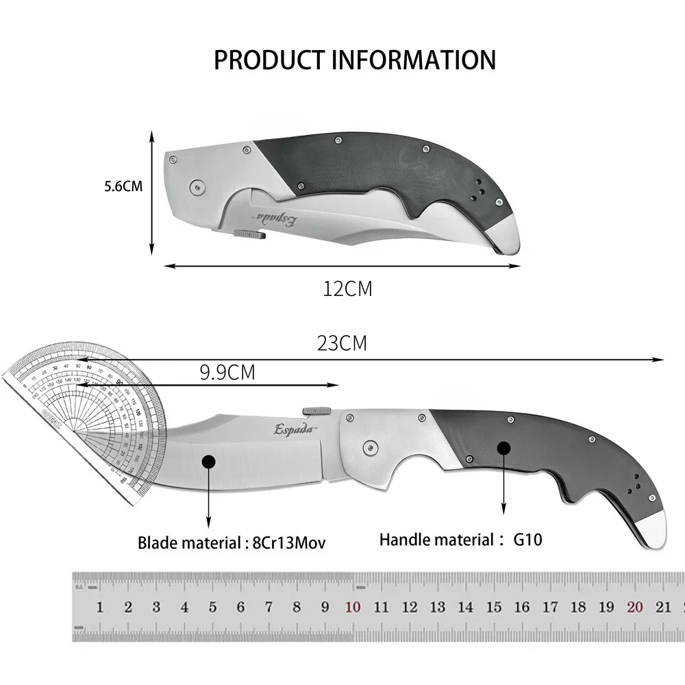 Tactical C/S 62NCX Large Pocket Knife 8Cr13Mov Blade Black G10 Handle Tactical Hunting Survival EDC Outdoor Military Knives 6