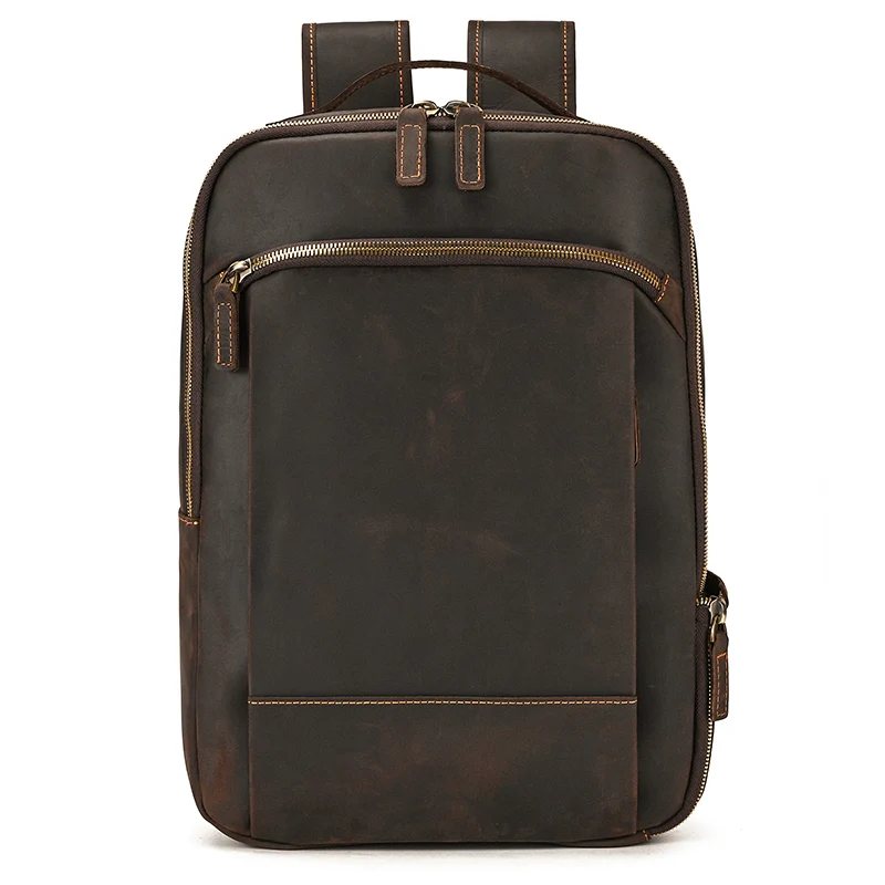 Womens Rustic Brown Leather Backpack Mens Purse