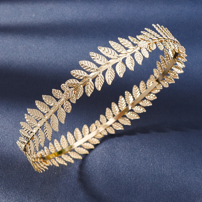 Halloween Greek Goddess Crown Gold Leaf Headband Tiara Roman Costume Accessories Brides Weddings Headdress For Girlfriend Diadem