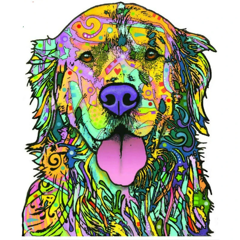 

M1054# Lovely Golden Retriever Car Sticker Automobiles Motorcycles Laptop Fridge Decoration Painting Art PVC Decal