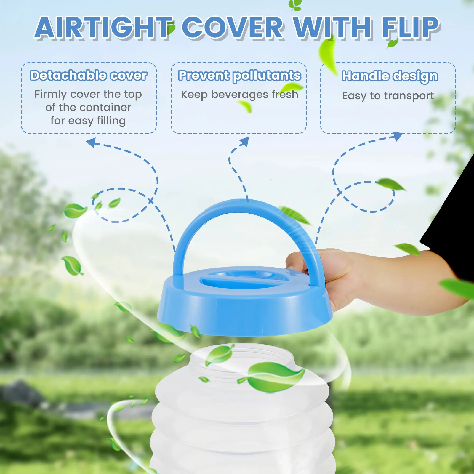 Plastic Water Dispenser with Spigot 9.5L Plastic Beverage Dispenser Foldable Plastic Drink Dispenser Portable Summer Beverage