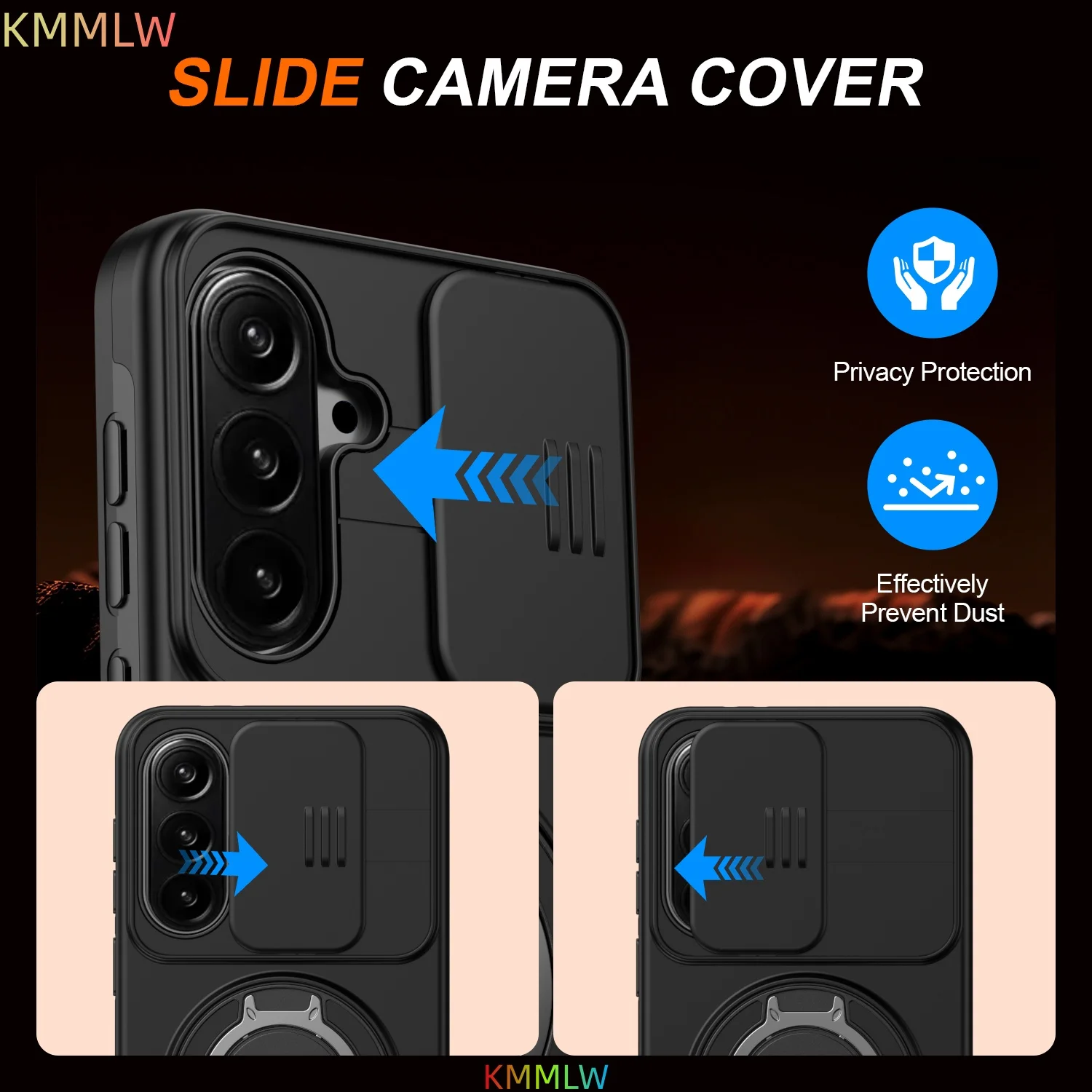 Luxury Armor Phone Case with Magnetic Bracket and Lens Protection - Shockproof Cover