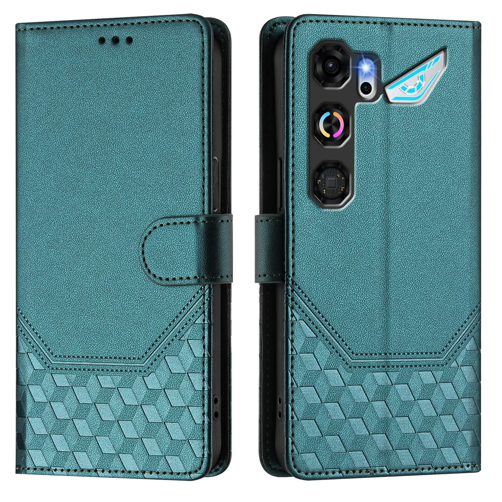Classic Leather Embossed Wallet Phone Case with Card Slot and Flip Cover