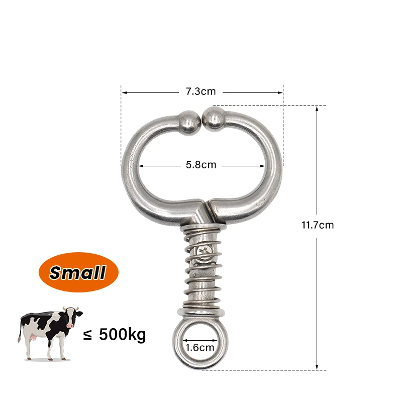 Stainless Steel Automatic Cow Spring Nose Pliers Cattle Nose Plier Clamp Traction Cattle Rings Livestock Farm Animals Tools