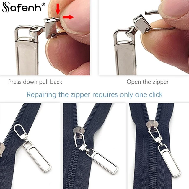 1/5Pcs Metal Zippers Pull Tab Replacement Puller Zip For Bag Coat