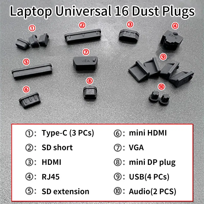 USB 실리콘 방진 플러그, C타입 방진 플러그, Minidp 방진 플러그, 노트북 다목적 컴퓨터 방진 플러그