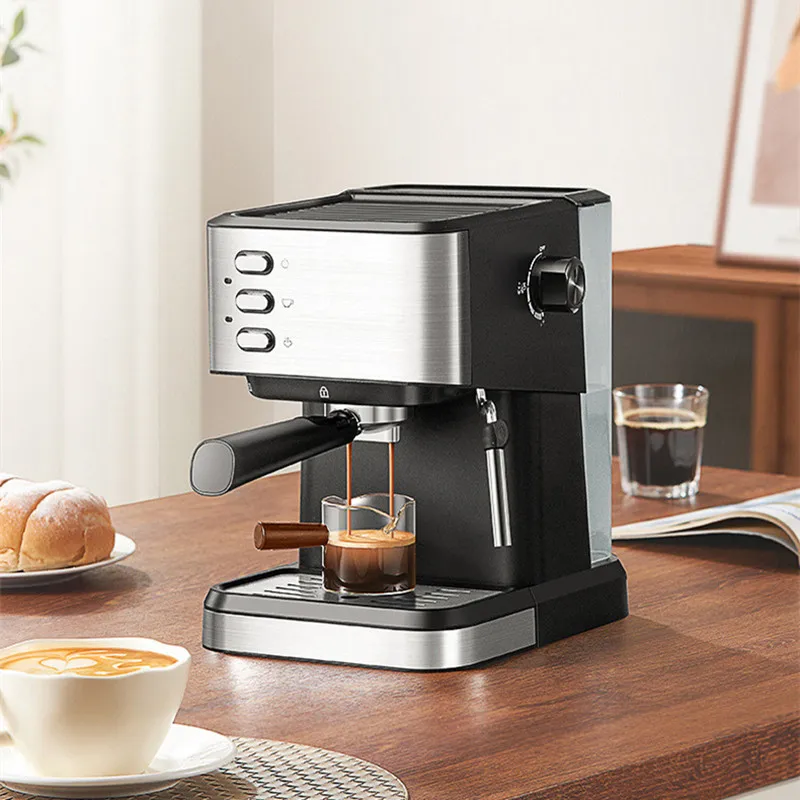 Pequena cafeteira expresso semiautomática para uso doméstico, leite batido a vapor de alta pressão e cafeteira preparada 5