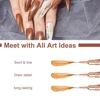 Champagne 4/8/12/20/25mm Nail Art Pens Detail Liner Brushes Nail Tools Long Lines Drawing Liner Brush UV Gel Polish Painting 6