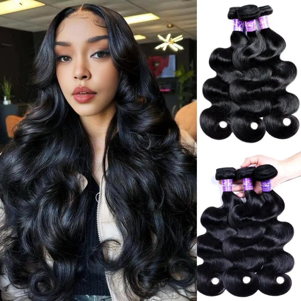 

Brazilian Body Wave 1/3/4 Bundles 100% Human Hair Bundles 100g Virgin Remy Raw Hair Weave Extensions 12A Grade 28 Inches