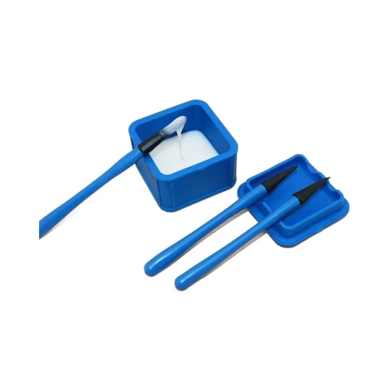 Woodworking Brush Tool Set Soft Silicone Wood Glue Applicator Thin Non-slide Scraper Glue Tray DIY Crafts Spreader Brush