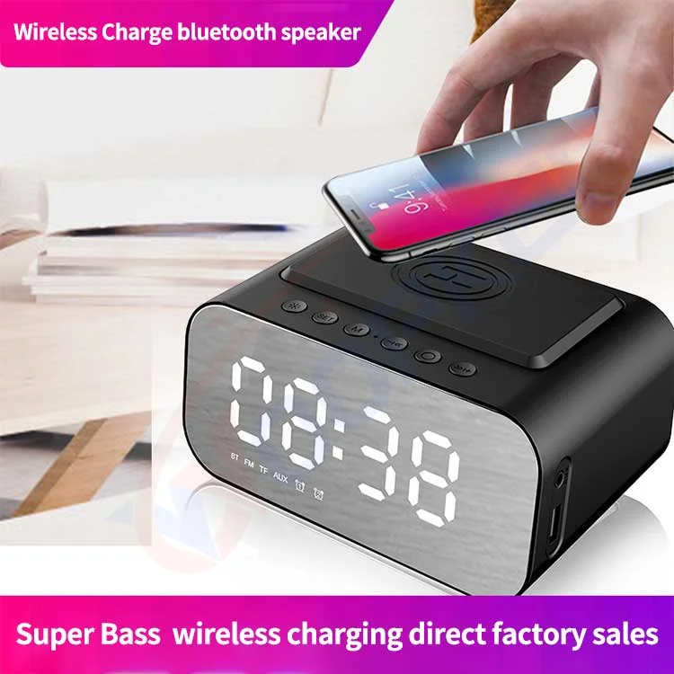 Multifunction 15W Wireless Charger 5W Speaker Display Night Light Alarm Clock 20