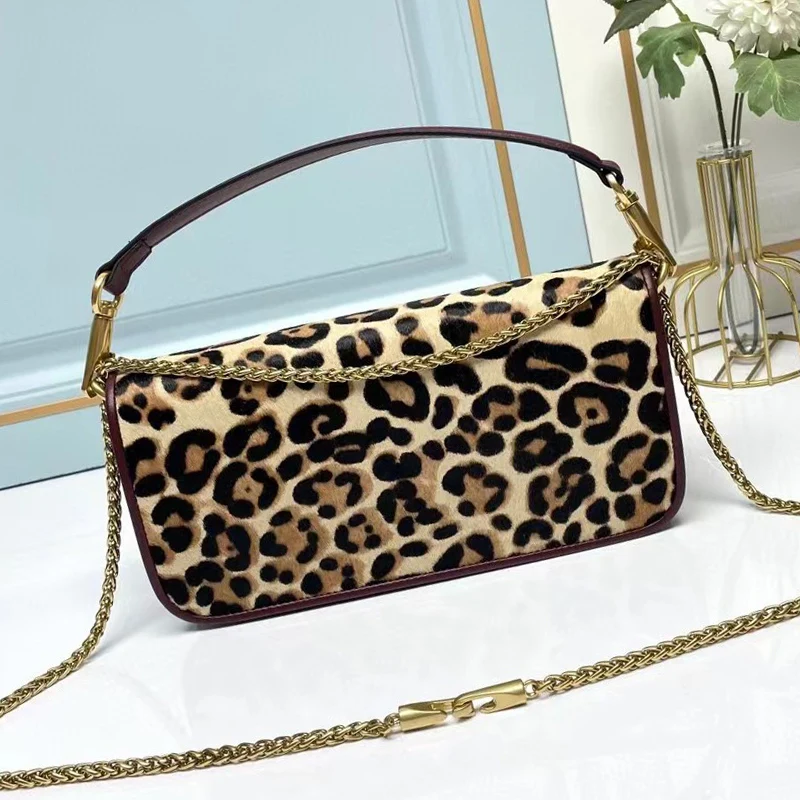 

Designer retro leopard print zebra print leather handbag Women's new Baguette Stylish multi-functional cross-span shoulder bag