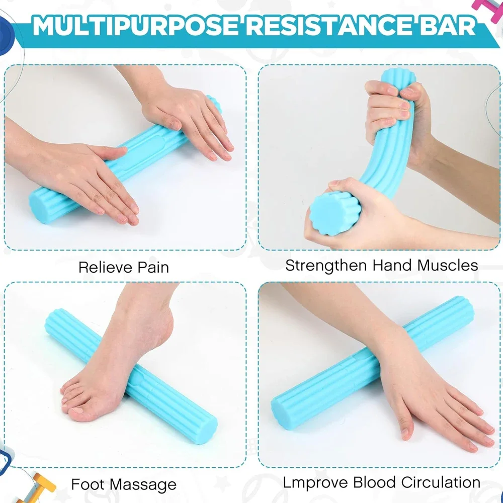 Resistance Bar for Physical Therapy,Flexible Non-slip Twisting Hand Exercise Bar,Relieves Tendonitis Pain&Improve Grip Strength