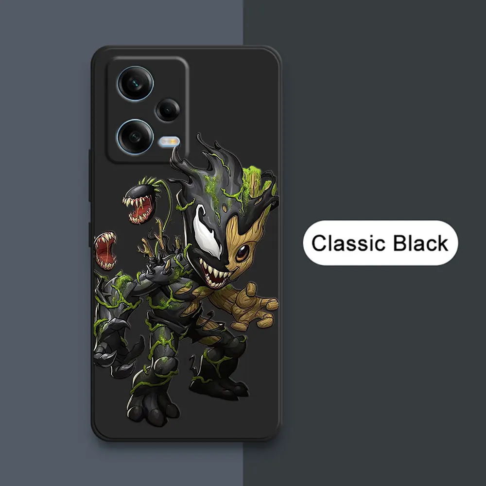 Fundas For Xiaomi Redmi Note 13 Pro Plus 12 12S 11 11S 10 10S 9 9S 8 7 Pro Phone Case Liquid Silicone Cover Groot Avengers Cute