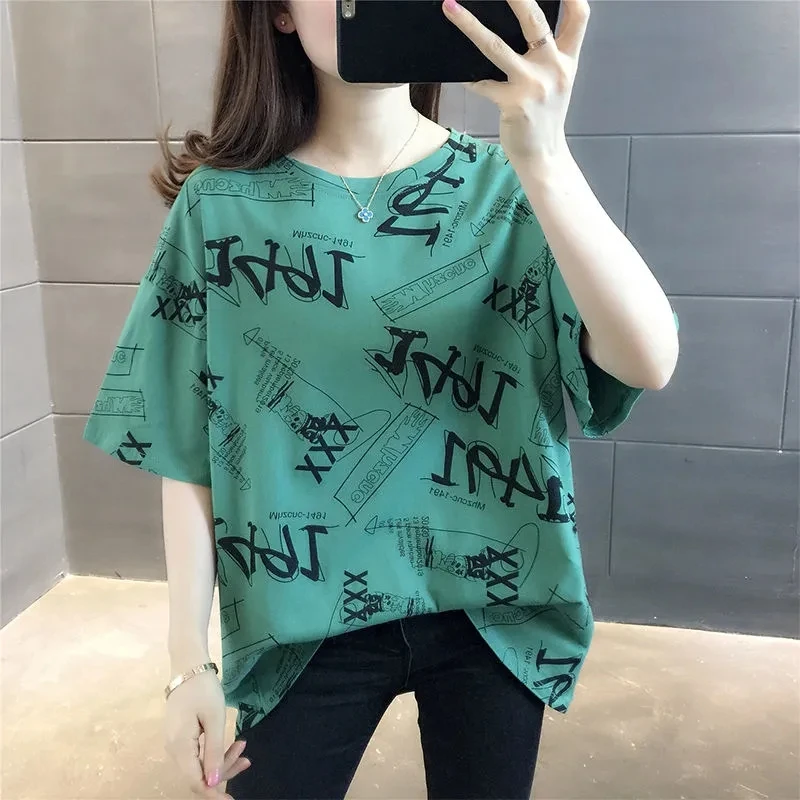 

Высококачественные хлопковые женские футболки, модные топы, одежда с буквенным принтом, базовая одежда для подростков, свободная повседневная футболка для женщин