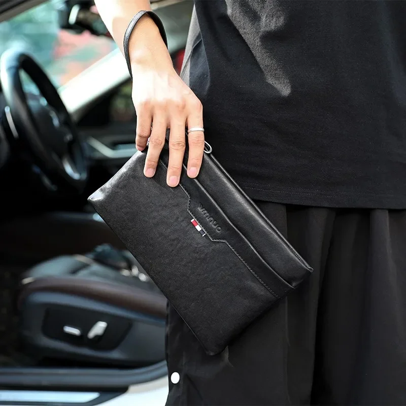 SENOFAN Brand Hand Bag Men Genuine Cowhide Korean Clutches For Men Envelope Bag High Quality Men Wallet Clutch Bag Clamping Sack