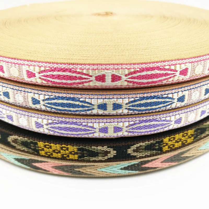 Retro Jacquard Webbing Bag Belt Straps for DIY Horse Or Big Pet Collar Clothing Sewing 3Yards 10-20MM