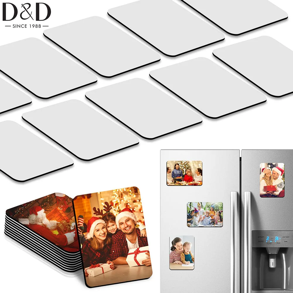 D&D 10pcs 7.5*5.5cm Sublimation Magnet Blanks Sublimation Blank Fridge Magnets Personalized for DIY Kitchen Office Decorative