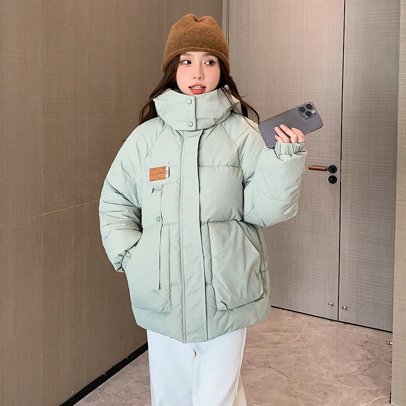 

Korean version of eiderdown cotton-padded jacket female winter short student fashion padded bread coat.