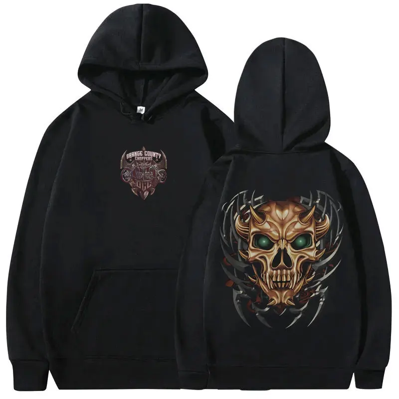 

Vintage West Coast Choppers Skull Graphic Print Hoodie Men Women Hip Hop Casual Oversized Sweatshirt Male Gothic Rock Streetwear