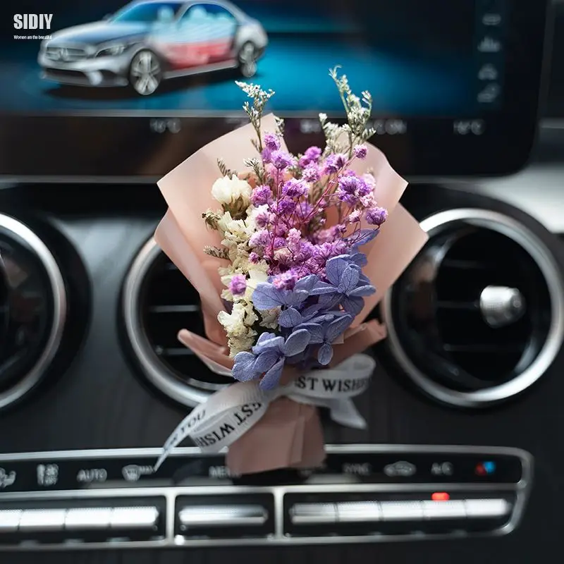 Dried Flower Bouquet, Handmade Mini Natural Flower Car Air Vent Clip, Car  Air Freshener, Car Scent Diffuser, Perfume Decoration 