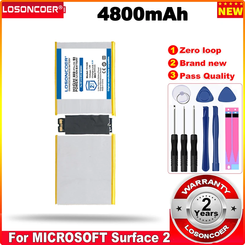 

0 цикл 100% Новый 4800mAh P21G2B Аккумулятор для ноутбука Surface RT 2 II RT2 Tablet MH29581 2ICP3/97/106