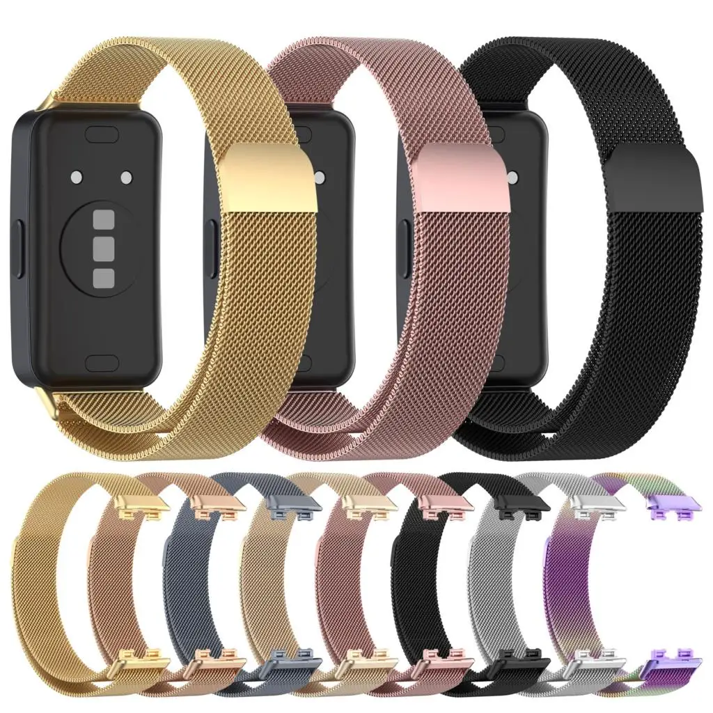 Cinturino Per Huawei Band 8 Smartwatch Magnetic Correa Cinturino Da Polso Metal Mlianese Loop Belt Bracciale Accessori Huawei Band 8 Strap