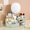 Cosmetics Storage Box with Mirror Dressing Table Makeup Mirror Jewelry Storage Makeup Brush Storage Organizer Lipstick Organizer 4