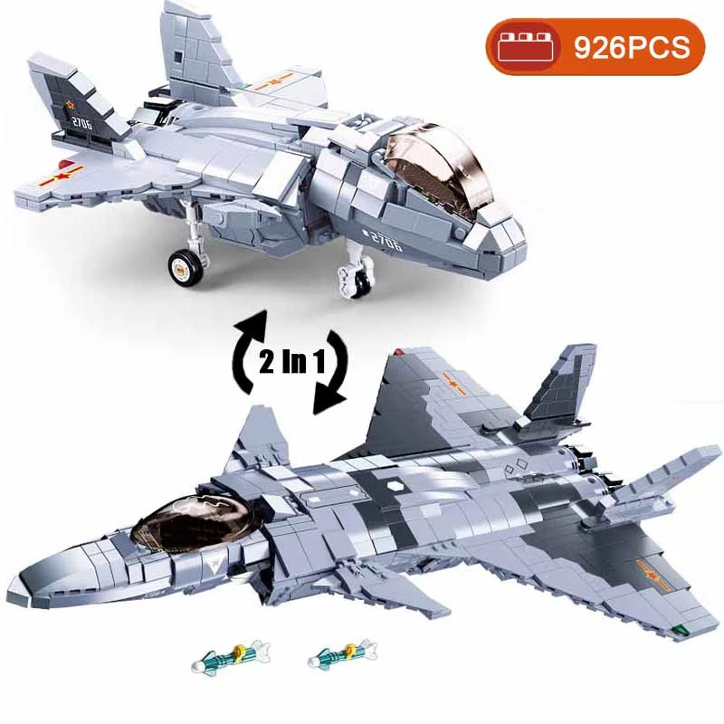 

World War II J-20 Fighter Military Aircraft Soldier Action Figures Building Blocks Sets Airplane Model Dolls Brick Toys Kids