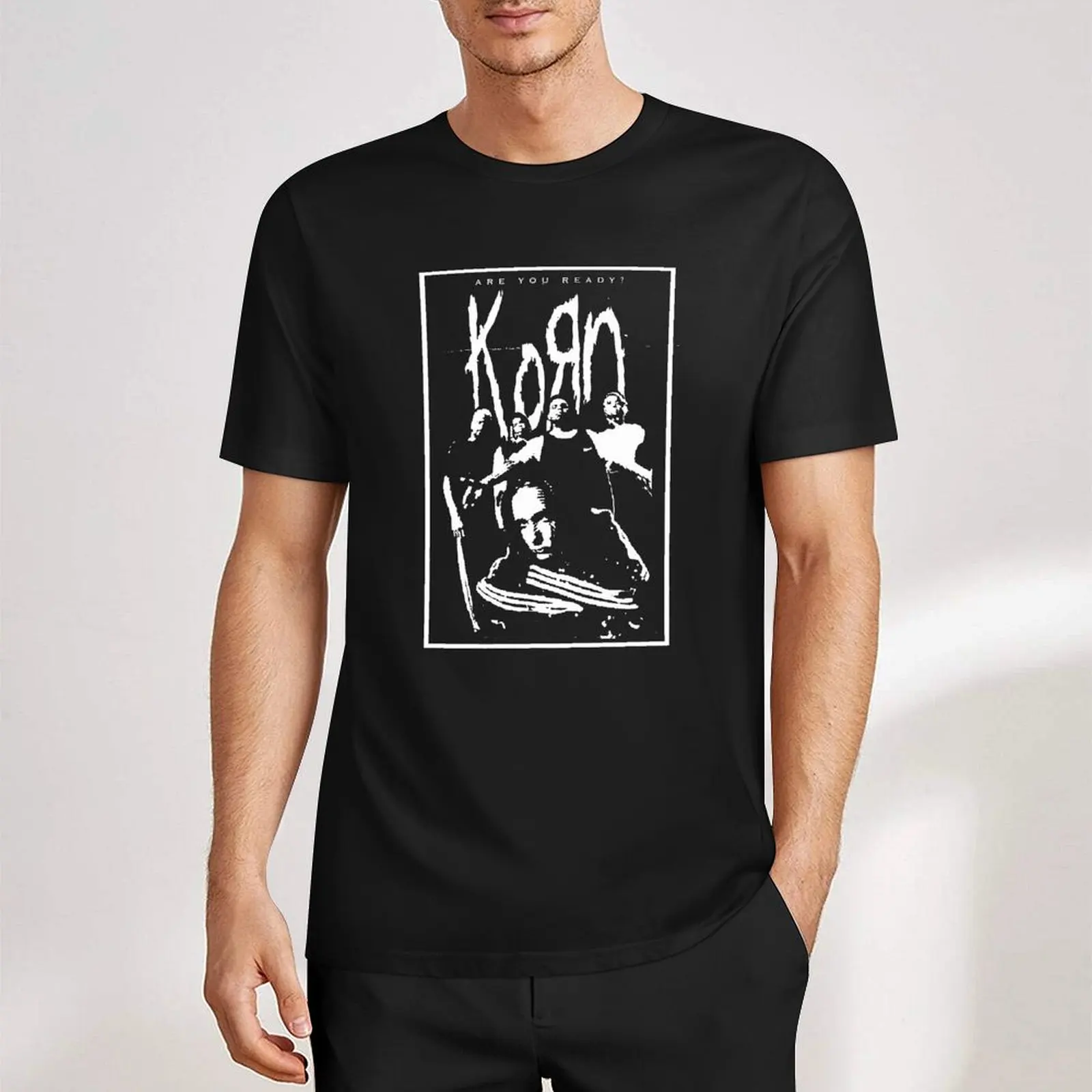 Новая футболка Korns Rrock Bands Music, Повседневная Толстовка из чистого хлопка в стиле панк с коротким рукавом
