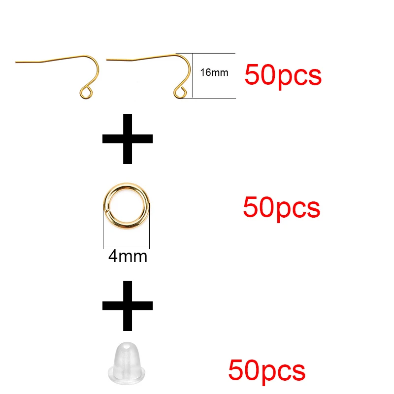 50pcs/lot 316L Hypoallergenic Stainless Steel Earring Hook Clasps Earwire  DIY Earring Findings For Jewelry Making Supplies