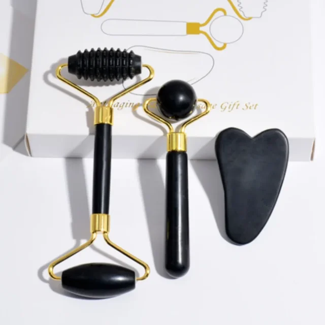 Guasha Natural Stone Massage Face Jade Roller Gua Sha Massage Tool Set for SPA Body Visage Rouleau De Massage Массажер 6