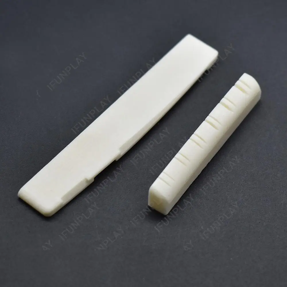 Slotted Real Bone 12 String Guitar Nuts for Acoustic Guitar 49*6*9.2/8.7MM 76*3*13 mm Guitarra Accessories 2Pcs