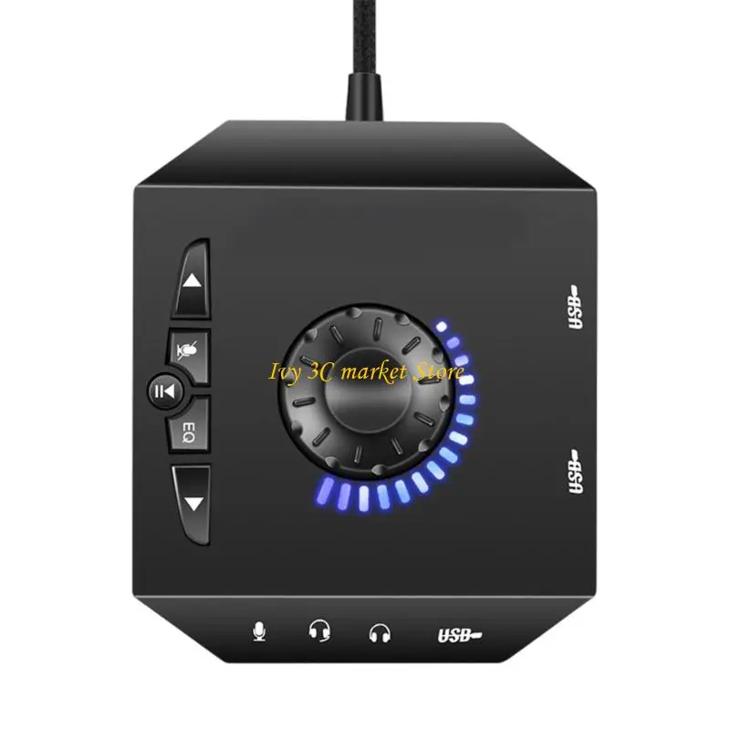 PC 노트북 헤드폰 마이크용 선명한 사운드 출력 및 3.5mm 및 USB 포트가 있는 D7YC USB 사운드 변환기