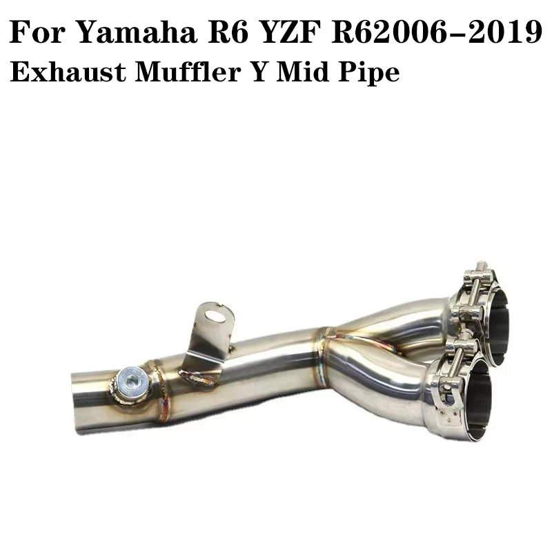 

Fit For Yamaha R6 YZF R6 2006-2019 Exhaust Muffler Y Mid Pipe Link Motorcycle Link Muffler Pipe Silencer System Eliminator YZFR6