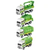 4pcs Garbage Truck Toy Children Trash Car Sanitation Model Trucks for Imaginative Play and Hand Eye Coordination Development 3