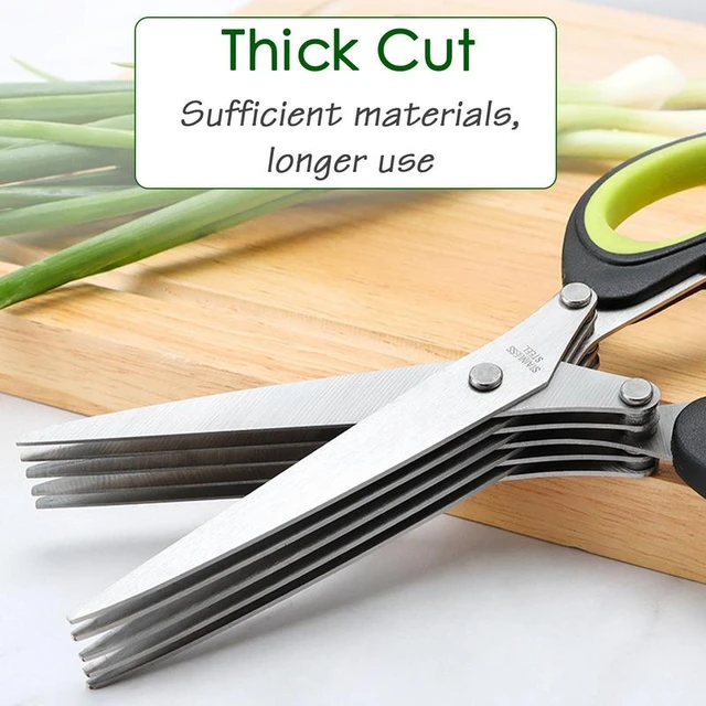 Multi Layer Stainless Steel Scissors Herb Cutting Shears Chopped