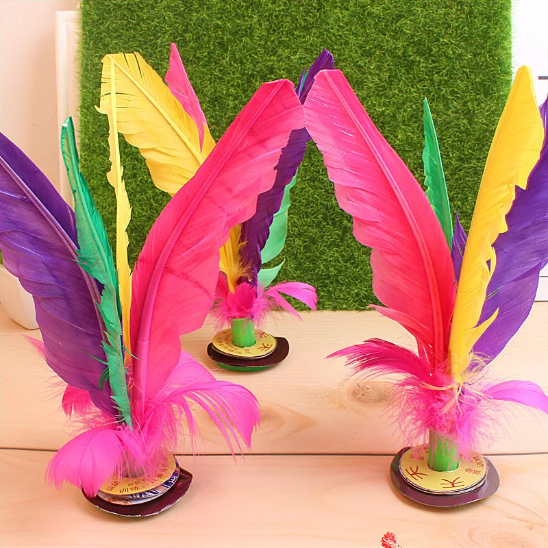 

1pc China Traditional Jian Zi Balls Kick Shuttlecock Colorful Feathers Kick Shuttlecock for Outdoor Sports Physical Exercise