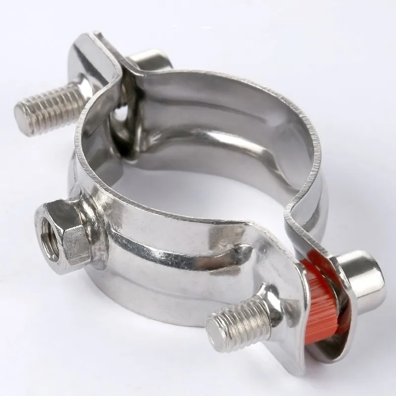 With Blue Case M8x1.25mm Female Fit 19-108mm OD Tube 304 Stainless Steel Pipe Hanger Bracket Clamp Suppoert Clip Homebrew