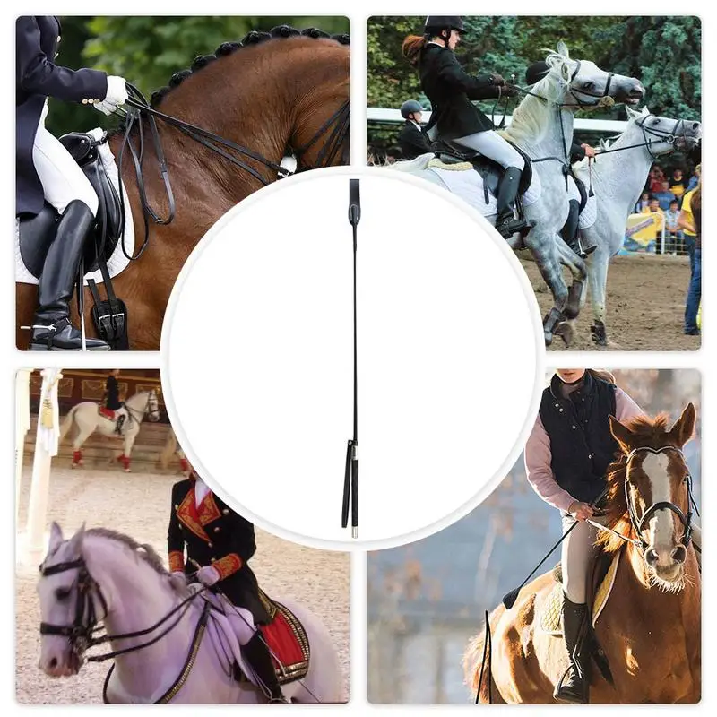With Handle Racing PU Leather Stage Performance Props Outdoor Lash Supplies Riding Crop Portable Lightweight Pointer Horse Whip