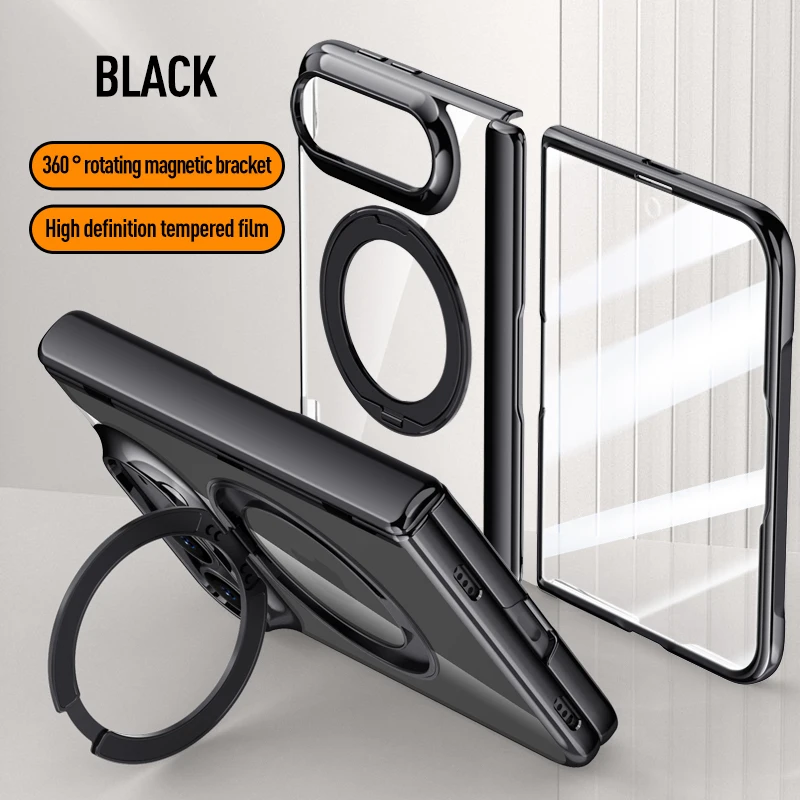 Luxury Electroplated Foldable Case with Magnetic Protection Film
