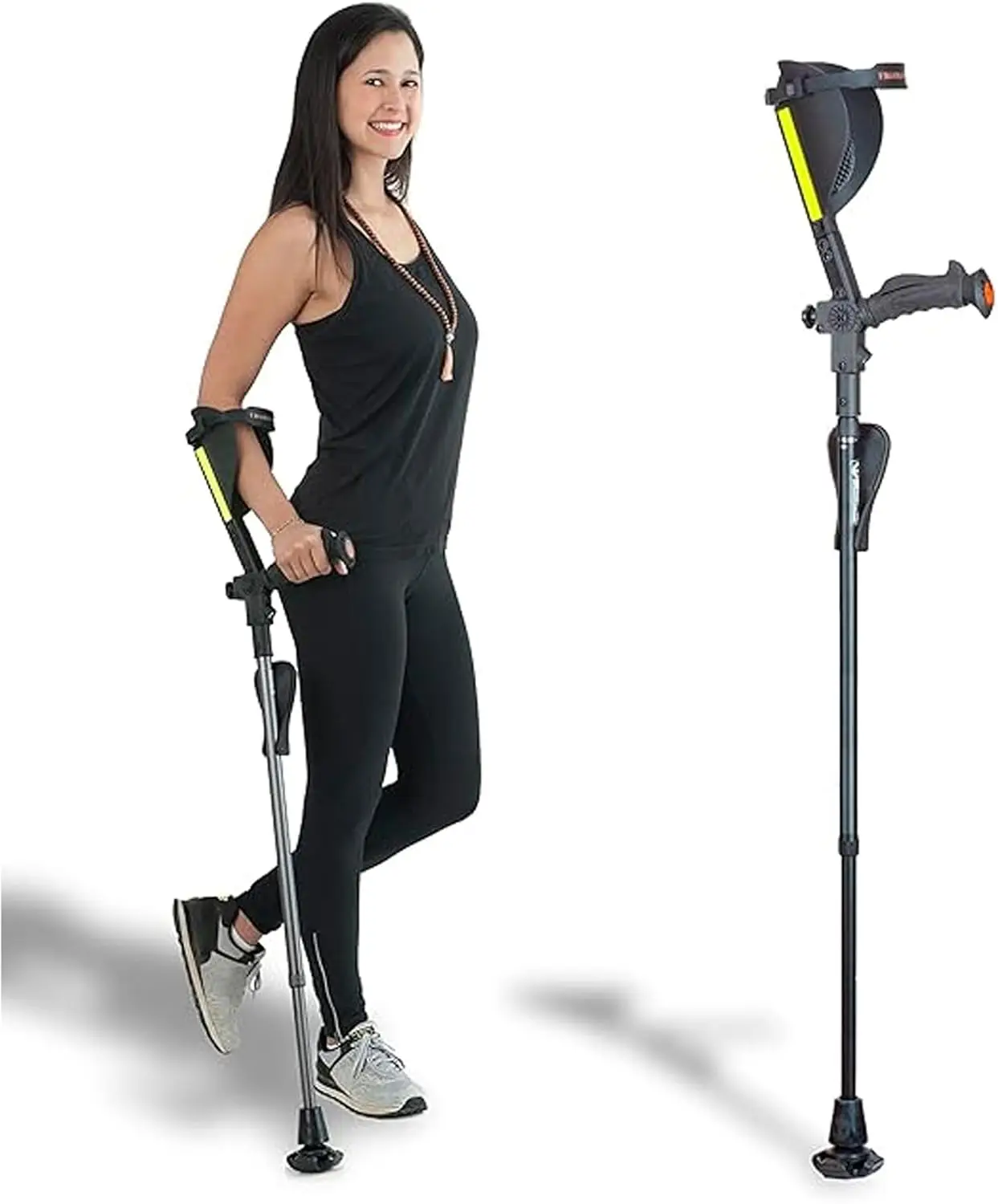 Foldable Ergonomic Crutch with Shock Absorber and Comfort Grip for Enhanced Mobility Support