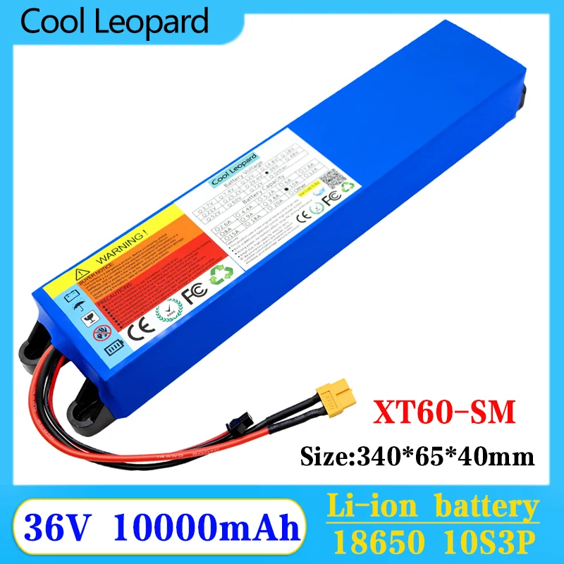 

18650 36V 10AH Rechargeable Lithium Battery Pack 10S3P 1000W Power Is Used To Support Scooter Electric Vehicle With BMS.