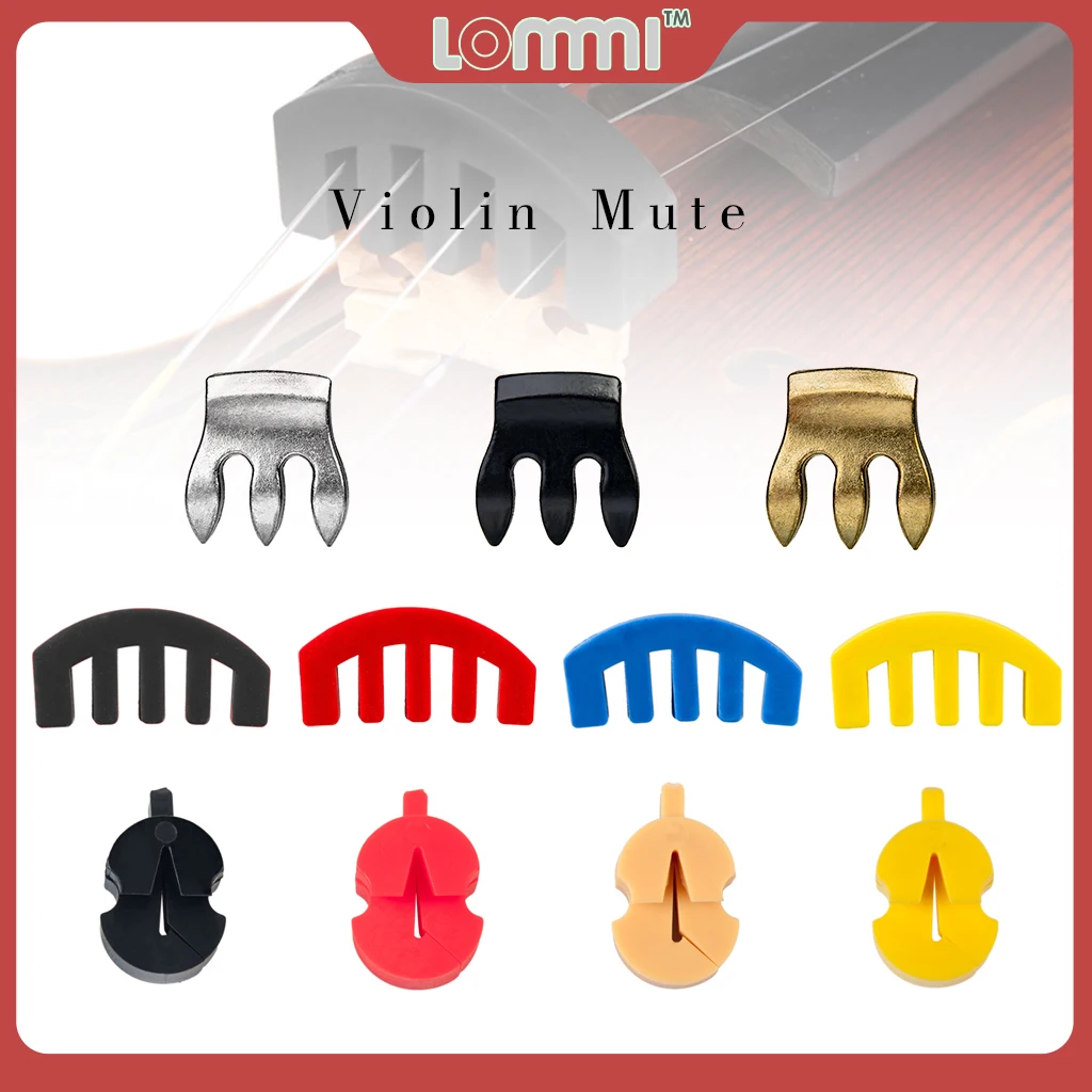 LOMMI Violin Mute Metal/Rubber Violin Practice Mute Round Tourte Style