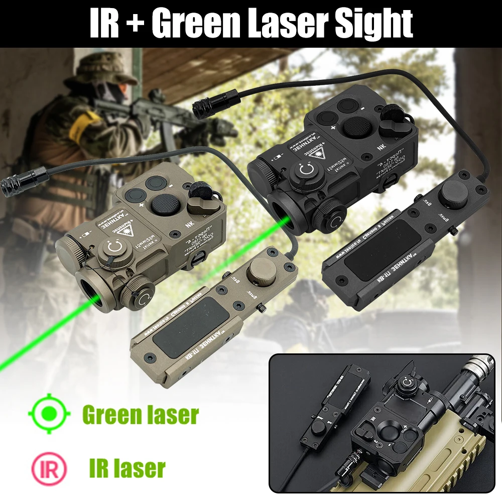 

Tactical Pointer PERST-4 Aiming PEQ IR 850nm /Green Visible Laser Sight w/ KV-D2 Switch Reset For 20mm Picatinny Rail Airsoft