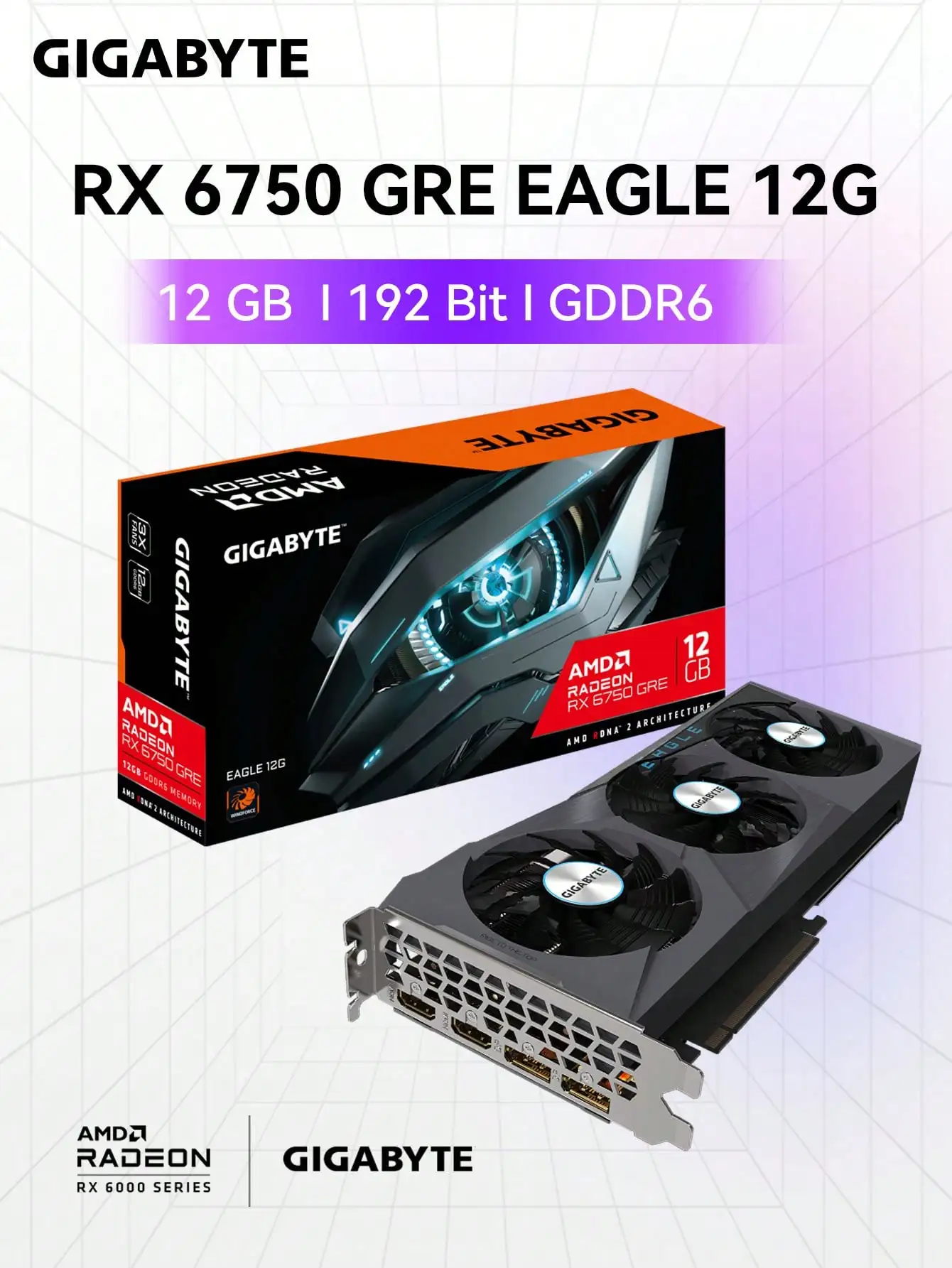GIGABYTE グラフィックボード RX6750GRE Gddr6グラフィックカードGIGABYTE-AMD rx 6750greイーグル,12g,3