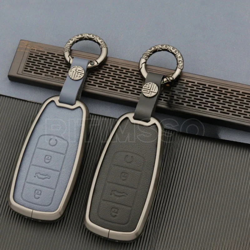 Custodia Per Chiave Auto In Lega Di Zinco + Pelle Per Chery Tigo 7 8 Pro Max Omoda C5 Tigo 7 8 Plus Arrizo 5 Plus Portachiavi Accessori Auto